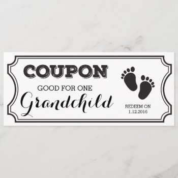 Coupon For One Grandchild Baby Announcement by LaurEvansDesign at Zazzle
