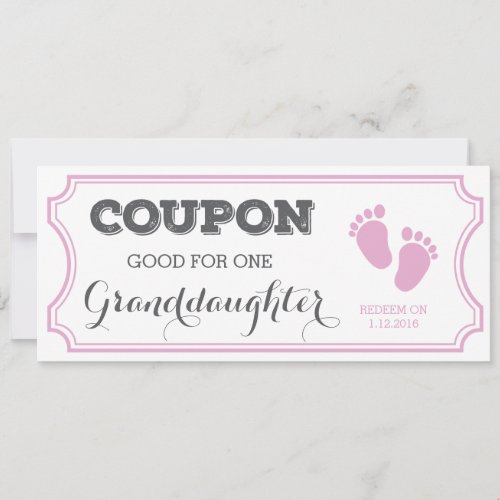 Coupon for one Granddaughter Baby Announcement