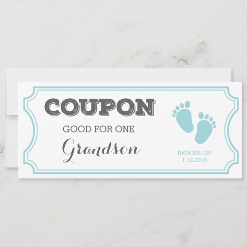 Coupon for one Grandson Baby Announcement