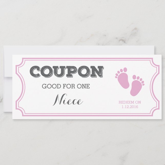 Coupon for one Niece Baby Announcement (Front)