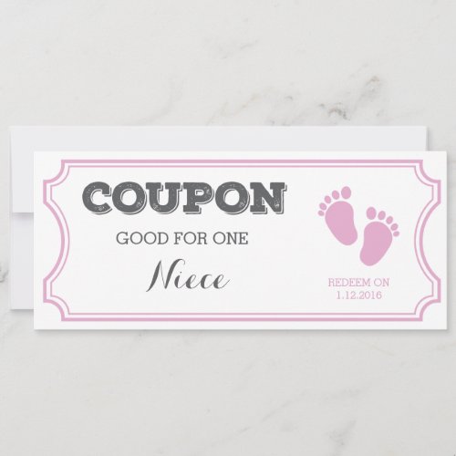 Coupon for one Niece Baby Announcement