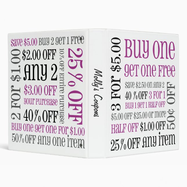 Coupon Lingo Binder - Purple, Black, and Gray (Background)