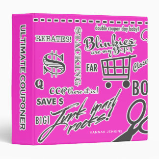 Coupon Lingo Organizer Hot Pink 3 Ring Binder