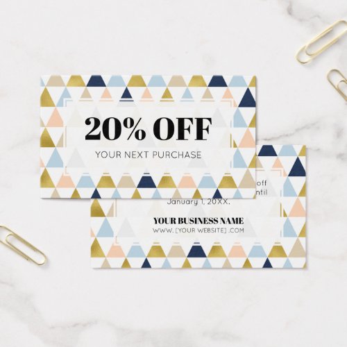 Coupon Modern Geometric Triangles Discount Cards