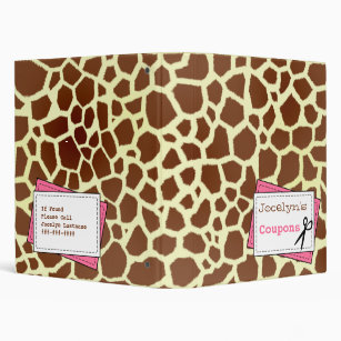 Coupon Organizer - Giraffe Print & Pink Binder