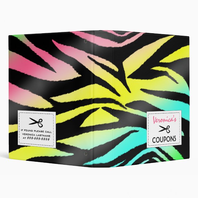 Coupon Organizer - Neon Zebra Print Binder (Background)