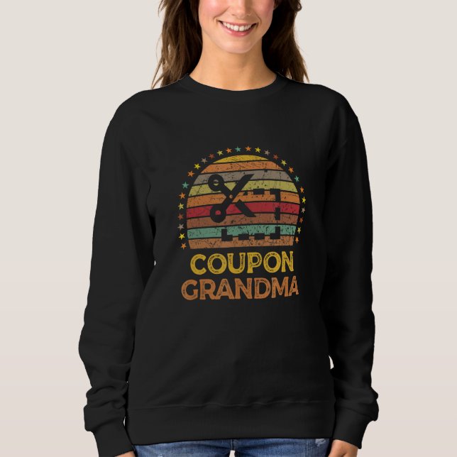 Couponing Grandma Coupon Clipper Money Saver Grand Sweatshirt (Front)