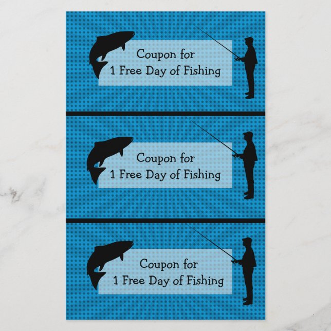 Coupons for One Free Day of Fishing Humor Flyer (Front)
