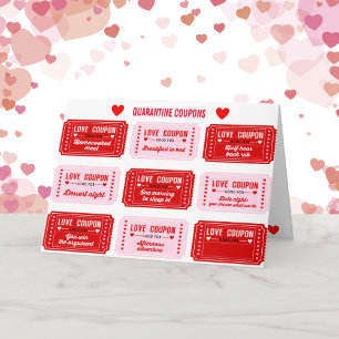 Coupons Happy Valentine's Day Playful Pink Red Card