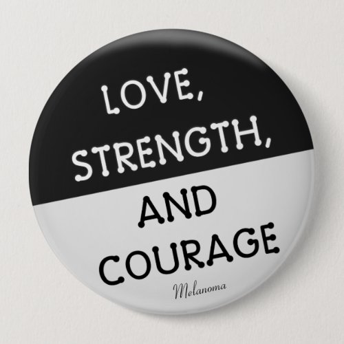 Courage Badge Melanoma Cancer Black Pinback Button