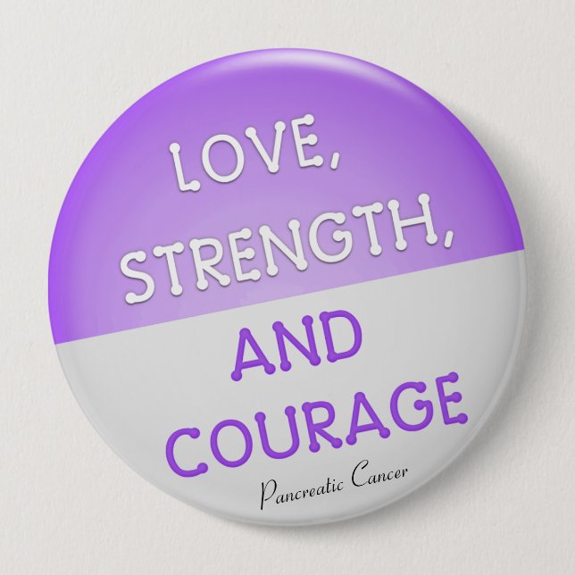 Courage Badge Pancreatic Cancer (Purple) Pinback Button (Front)