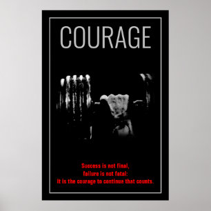 Courage Bodybuilding Training Motivational Poster