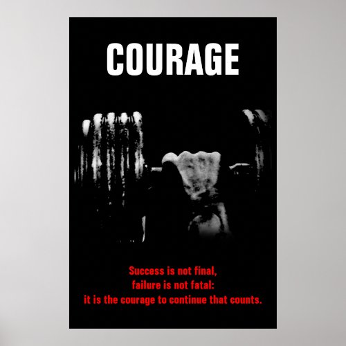 Courage Bodybuilding Training Motivational Poster