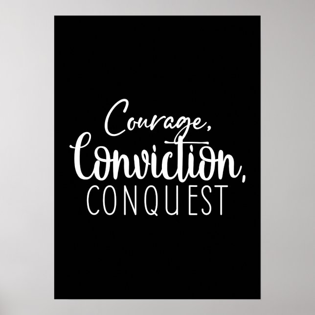 Courage Conquest - Gym Hustle Success Motivational Poster (Front)