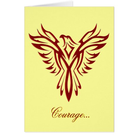 Courage - Crimson Phoenix Rising blank notelet Card