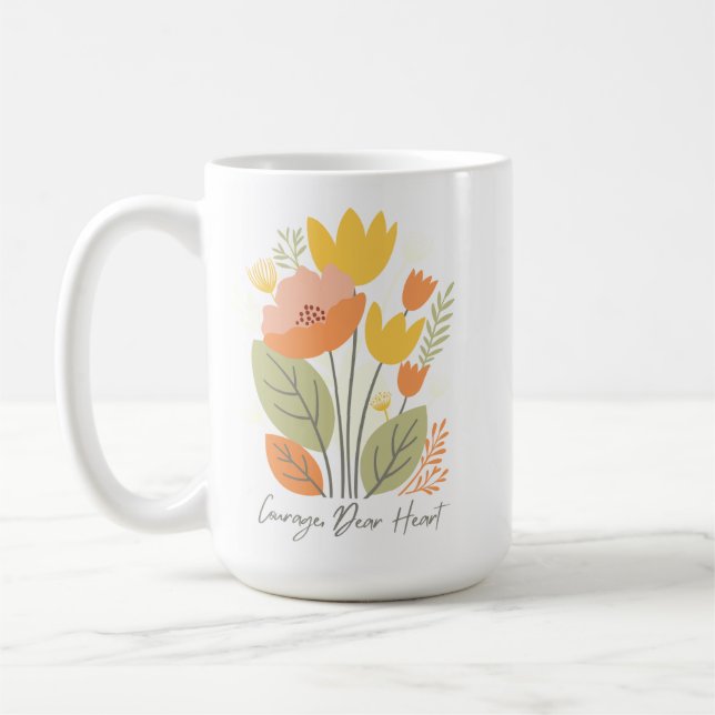 Courage Dear Heart Floral Mug (Left)