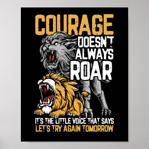 Courage Doesnt Always Roar  Parkinsons Disease Poster
