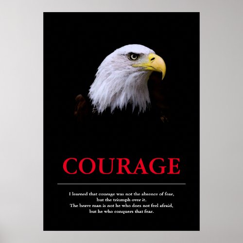 Courage Eagle Motivational Inspirational Poster