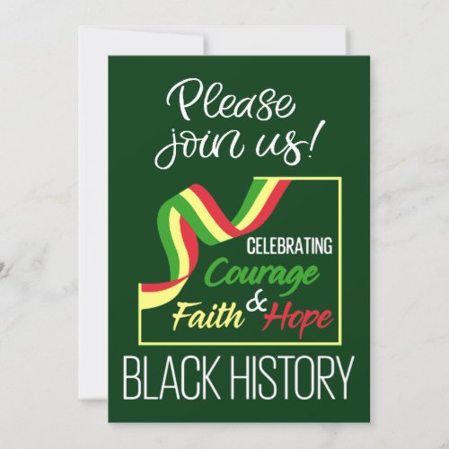 Courage Faith And Hope BHM Party Invitation