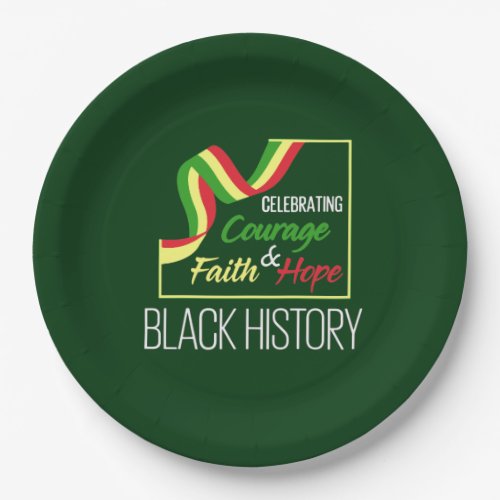 Courage Faith And Hope BHM Party Paper Plates