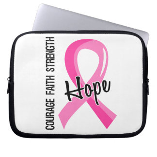 Courage Faith Hope 5 Breast Cancer Laptop Sleeve