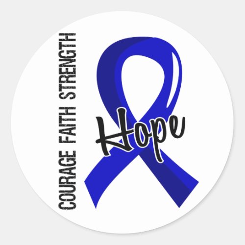 Courage Faith Hope 5 Colon Cancer Classic Round Sticker