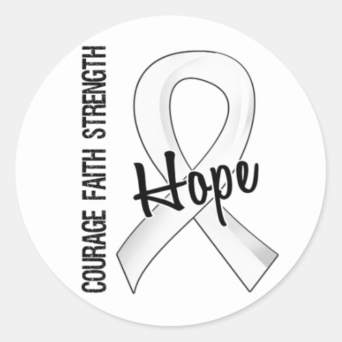 Courage Faith Hope 5 Lung Cancer Classic Round Sticker