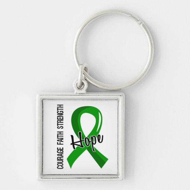 Courage Faith Hope 5 Organ Donation Keychain (Front)