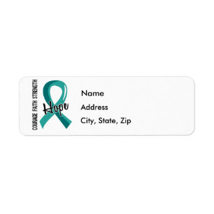 Courage Faith Hope 5 Ovarian Cancer Label