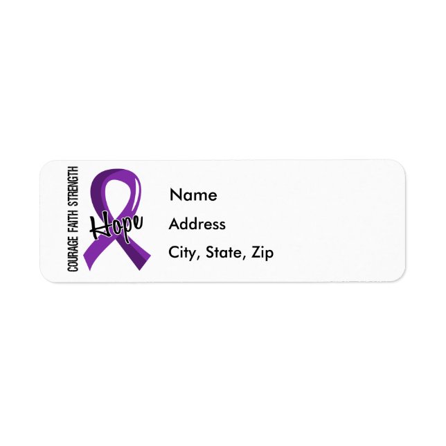 Courage Faith Hope 5 Pancreatic Cancer Label (Front)
