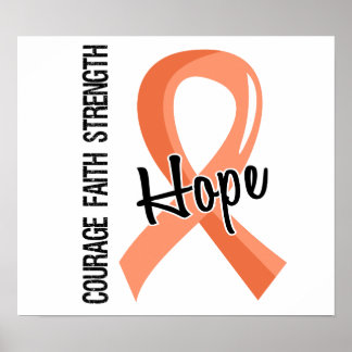 Courage Faith Hope 5 Uterine Cancer Poster