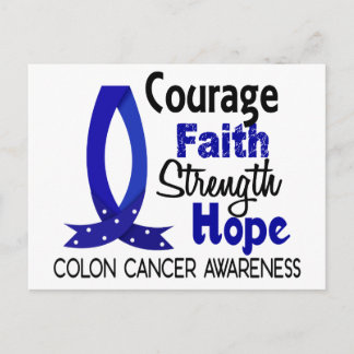 Courage Faith Strength Hope Colon Cancer Postcard