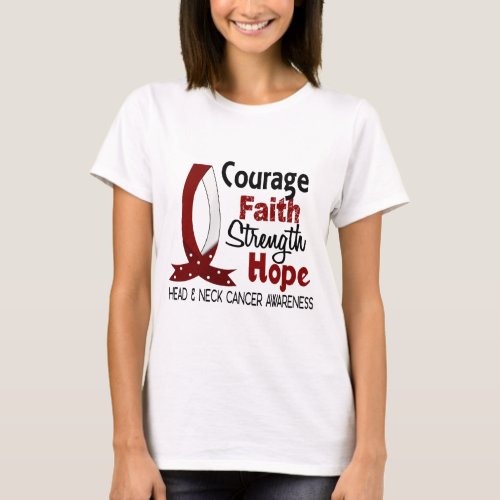 Courage Faith Strength Hope Head Neck Cancer T_Shirt