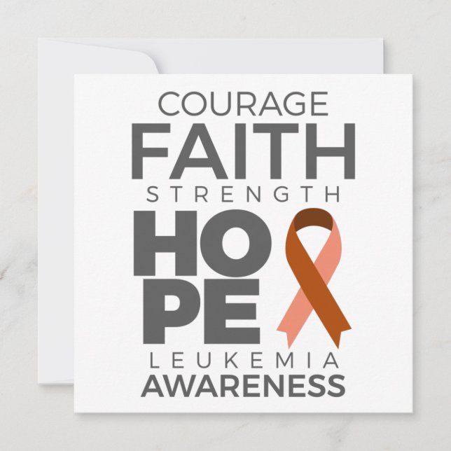 Courage Faith Strength Hope Leukemia Awareness Save The Date (Front)