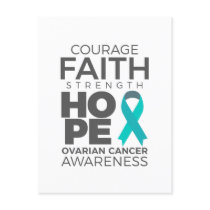 Courage Faith Strength Hope Ovarian Awareness Postcard