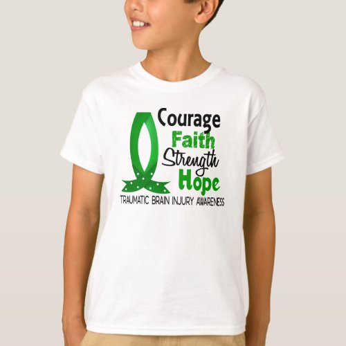 Courage Faith Strength Hope Traumatic Brain Injury T_Shirt