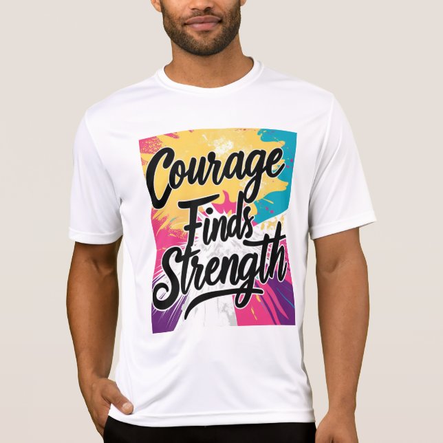 Courage Finds Strength Inspirational T-Shirt (Front)