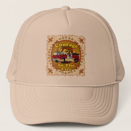 Courage Firefighter  Firetruck custom name hat