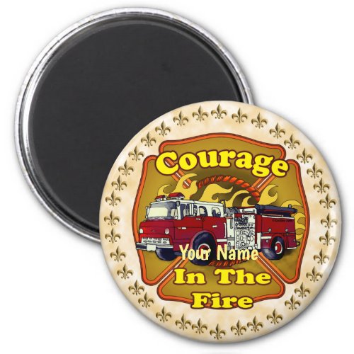 Courage Firefighter  Firetruck custom name magnet