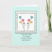 Courage Flowers in Square-Cancer Card