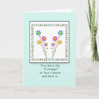 Courage Flowers in Square-Cancer Card