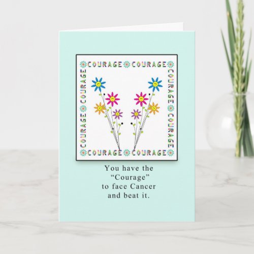 Courage Flowers in Square_Cancer Card