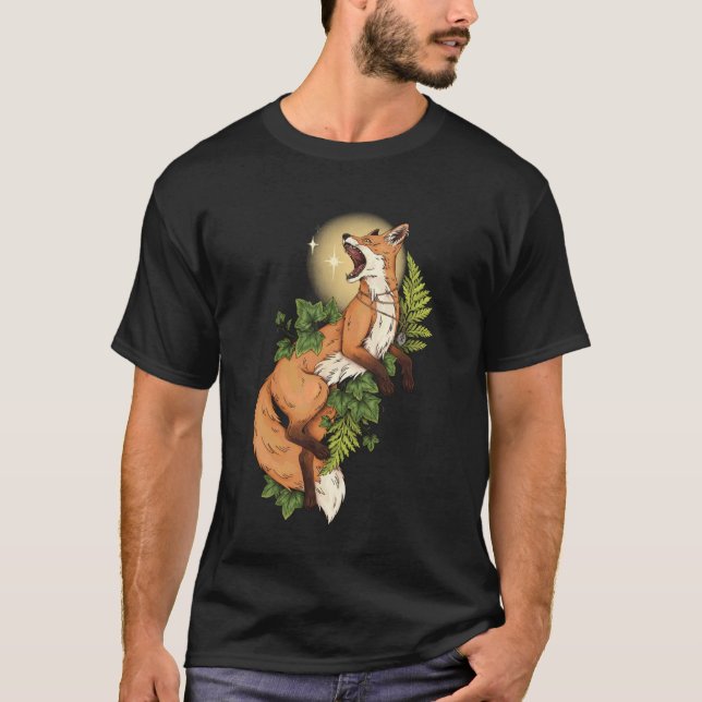 Courage Forest Witch Red Fox Wildlife Green Witch  T-Shirt (Front)