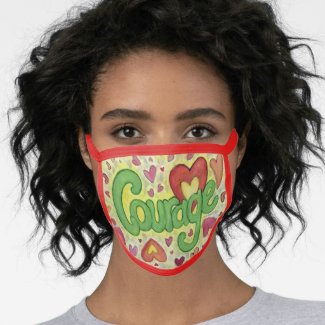 Courage Heart Word Art Custom Face Mask