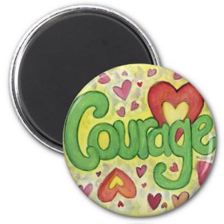 Courage Heart Word Art Custom Fridge Magnets