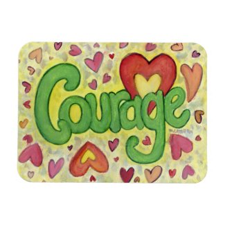 Courage Heart Word Art Inspirational Fridge Magnet
