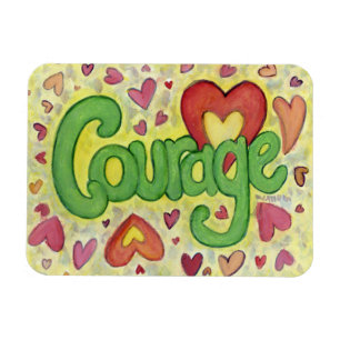 Courage Heart Word Art Inspirational Fridge Magnet