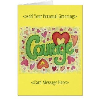 Courage Heart Word Art Motivational Note Cards