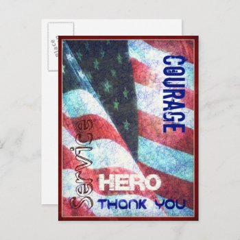 Courage-hero-thank You Veterans Day Postcard by ForEverProud at Zazzle