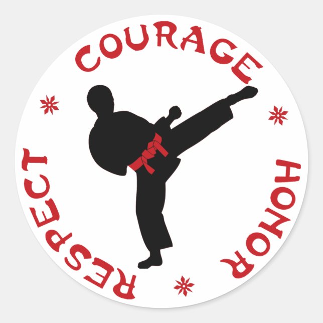 Courage Honor Respect man stickers (Front)
